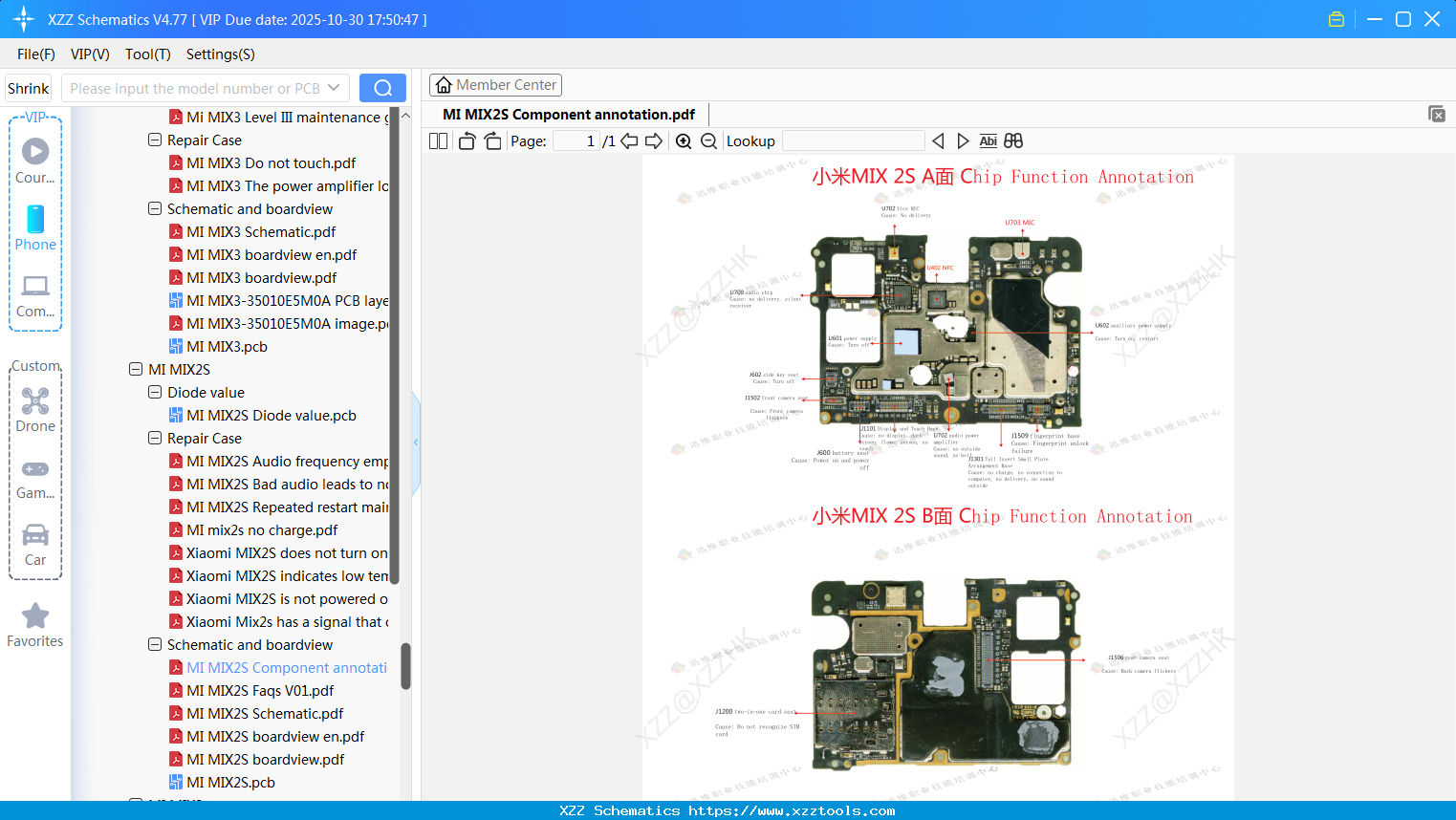 Xiaomi MI MIX2S Component Annotation